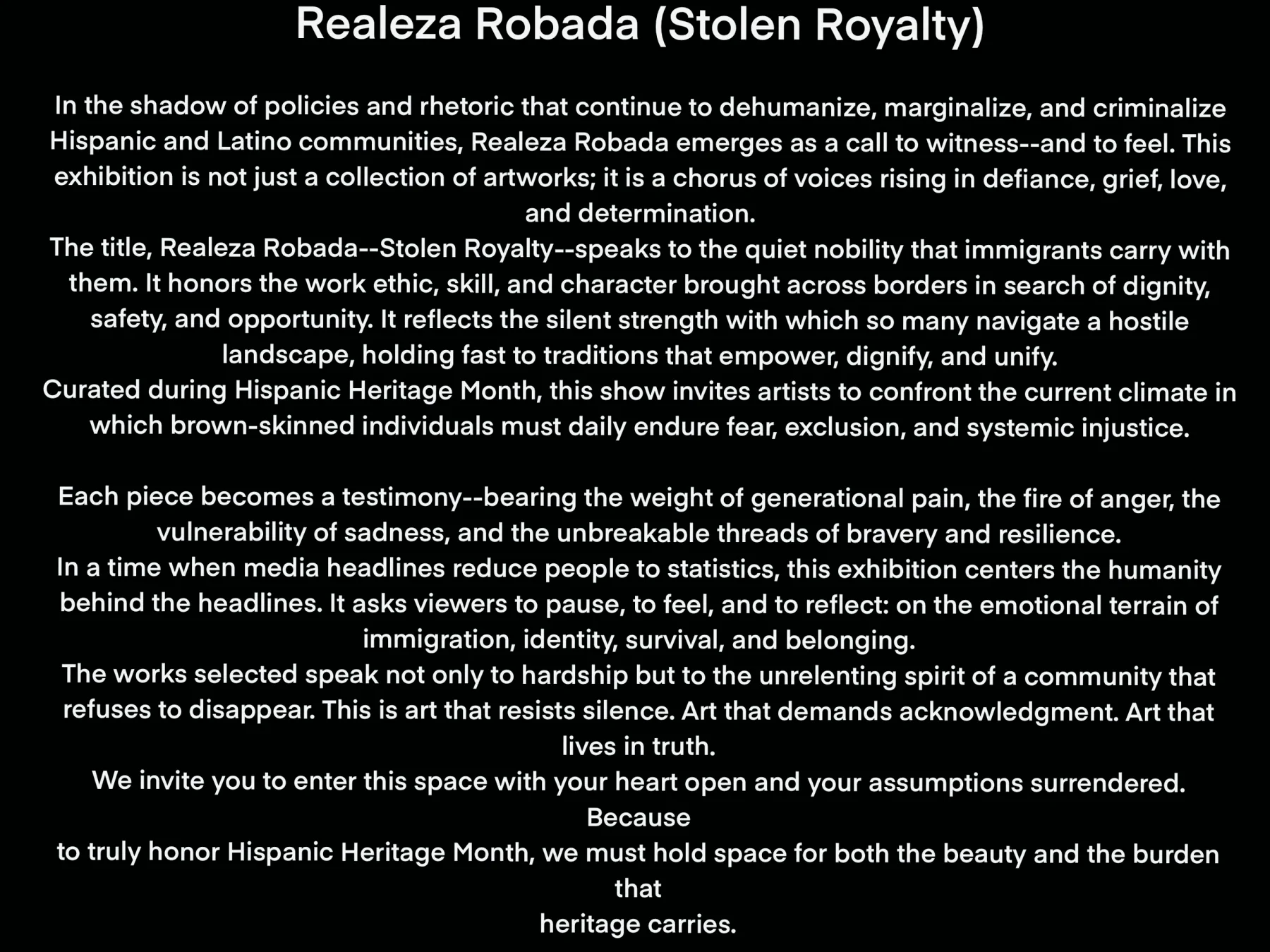 Stolen Royalty art show